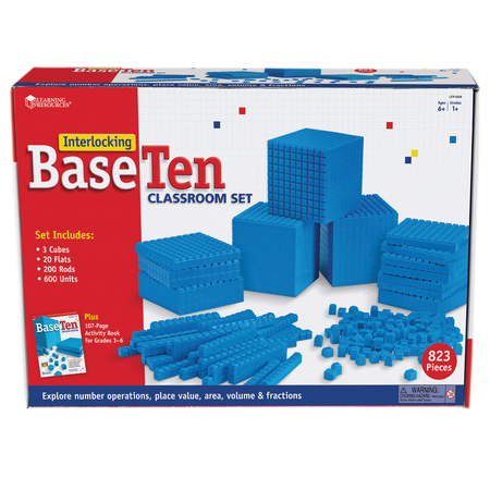 LEARNING RESOURCES Interlocking Base Ten: Class Set 6358